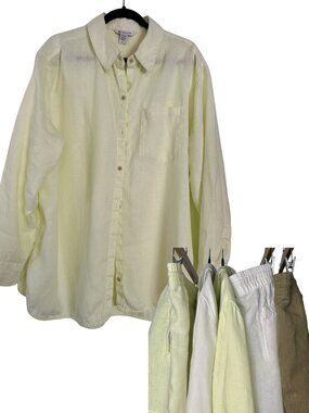 Athleta Linen Women’s Resort Top in the Color Limon